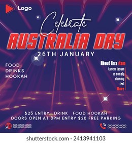 26th january australia day celebration instagram stories instagram and facebook story template | Happy australia day holiday of 26th january with australia background | Flyer concept for happy austral