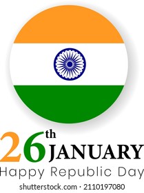 26th January Happy Republic Day of India illustration vector. Nation design template for banner, poster, website.