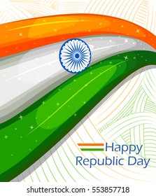 26th January, Happy Republic Day of India in vector background