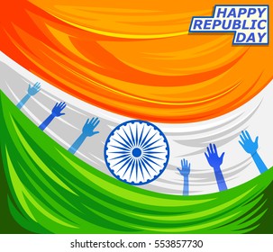 26th January, Happy Republic Day of India in vector background