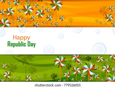 26th January, Happy Republic Day of India in vector background