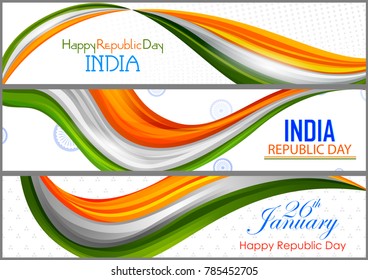 26th January, Happy Republic Day of India in vector background