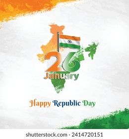 26th January India Happy Republic Day Post Vector Template