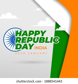 26th january india republic day  greeting card design