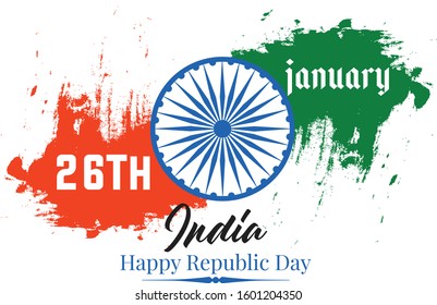 26th January Indian Republic day Vector illustration Background.Republic day 26th January.