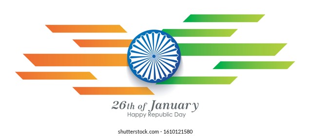26th of January Indian Republic Day celebration. Card , banner, poster for Republic day.