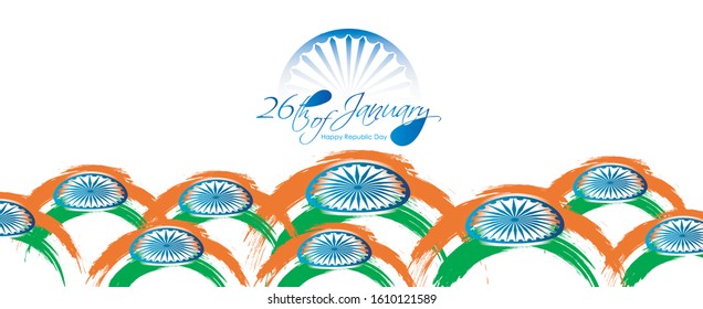 26th of January Indian Republic Day celebration. Card , banner, poster for Republic day.