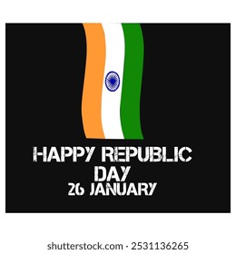 26th january Indian republic day banner white background .