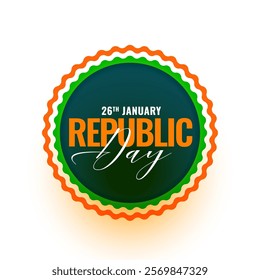 26th january indian republic day circular label design vector