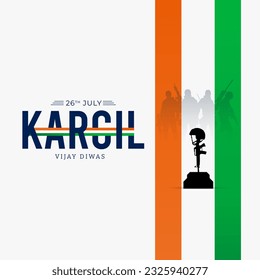 26th July Kargil Vijay Diwas Design Concept With Indian Flag And Army Social Media Post