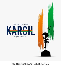 26th July Kargil Vijay Diwas Design Concept With Indian Flag and Army Social Media Post