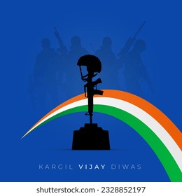 26th July Kargil Vijay Diwas Design Concept With Indian Flag and Army Social Media Post