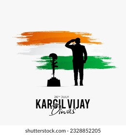 26th July Kargil Vijay Diwas Design Concept With Indian Flag and Army Social Media Post