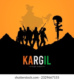 26th July Kargil Vijay Diwas Design Concept With Indian Flag and Army Social Media Post
