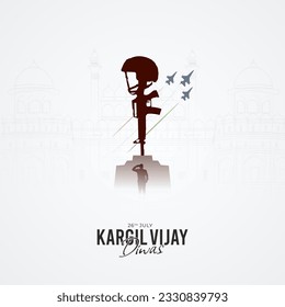 26th July Kargil Vijay Diwas Design Concept With Indian Flag and Army Social Media Post