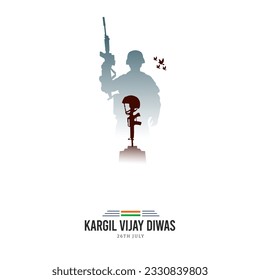 26th July Kargil Vijay Diwas Design Concept With Indian Flag and Army Social Media Post