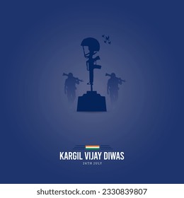 26th July Kargil Vijay Diwas Design Concept With Indian Flag and Army Social Media Post