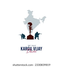 26th July Kargil Vijay Diwas Design Concept With Indian Flag and Army Social Media Post