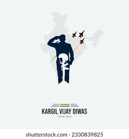 26th July Kargil Vijay Diwas Design Concept With Indian Flag and Army Social Media Post