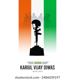 26th July Kargil Vijay Diwas Design Concept With Indian Flag And Army Social Media Post