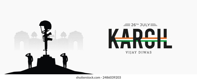 26th July Kargil Vijay Diwas Design Concept With Indian Flag And Army Social Media Post