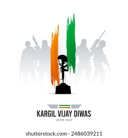 26th July Kargil Vijay Diwas Design Concept With Indian Flag And Army Social Media Post