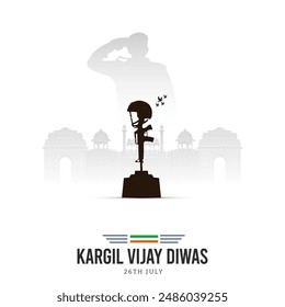 26th July Kargil Vijay Diwas Design Concept With Indian Flag And Army Social Media Post