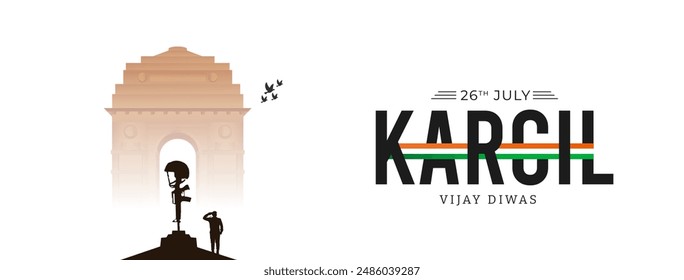 26th July Kargil Vijay Diwas Design Concept With Indian Flag And Army Social Media Post