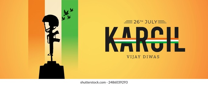 26th July Kargil Vijay Diwas Design Concept With Indian Flag And Army Social Media Post