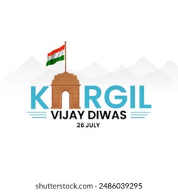 26th July Kargil Vijay Diwas Design Concept With Indian Flag And Army Social Media Post