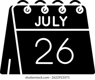 26. Juli Linie Vektor Icon Design