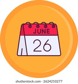26 de junho Linha vetor Ícone Design