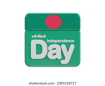 26th march bangladesh Independence Day 3d vector icon illustration