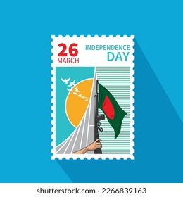 26th March happy Independence day of Bangladesh" Vector illustration.Independence Day of Bangladesh, 26 March, national memorial, design for banner, flag, nation, illustration, vector art. 