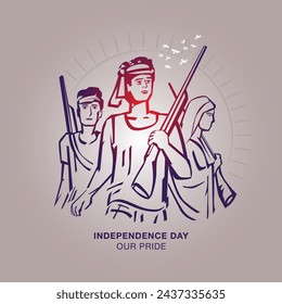 26th March happy Independence day of Bangladesh" Vector illustration. Independence Day of Bangladesh, 26 March, national memorial, flag, nation, illustration, vector art. Freedom Fighters