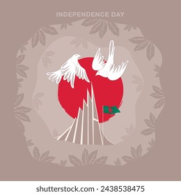 26th March happy Independence day of Bangladesh" Vector illustration. Independence Day of Bangladesh, 26 March, national memorial, flag, nation, illustration, vector art. Sriti Soudh And Birds.