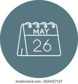 26 de mayo Línea Vector Icon Design