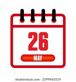 26th May Workers' Day Calendar Icon Design