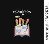 26th November- Constitution Day of India, Constitution Day of India and National Constitution Day, Indian constitution day social media post template design.