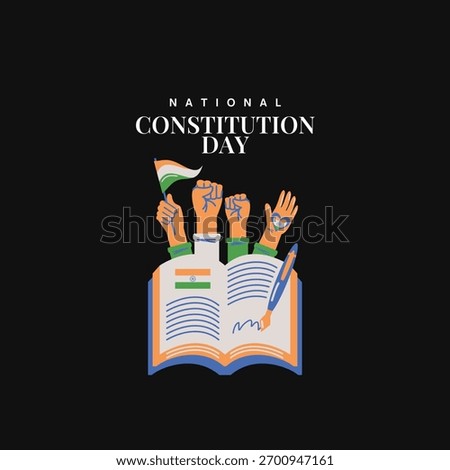26th November- Constitution Day of India, Constitution Day of India and National Constitution Day, Indian constitution day social media post template design.