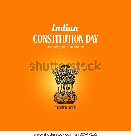 26th November- Constitution Day of India, Constitution Day of India and National Constitution Day, Indian constitution day social media post template design.