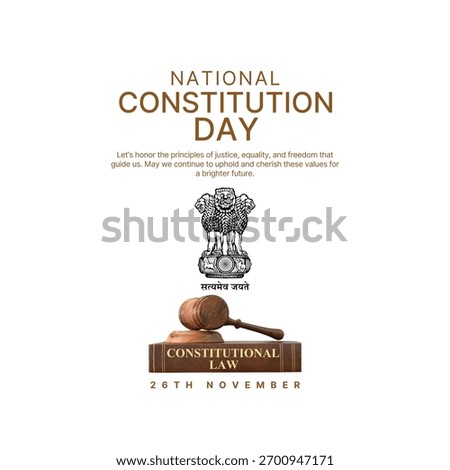 26th November- Constitution Day of India, Constitution Day of India and National Constitution Day, Indian constitution day social media post template design.