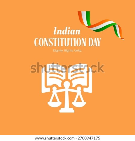 26th November- Constitution Day of India, Constitution Day of India and National Constitution Day, Indian constitution day social media post template design.