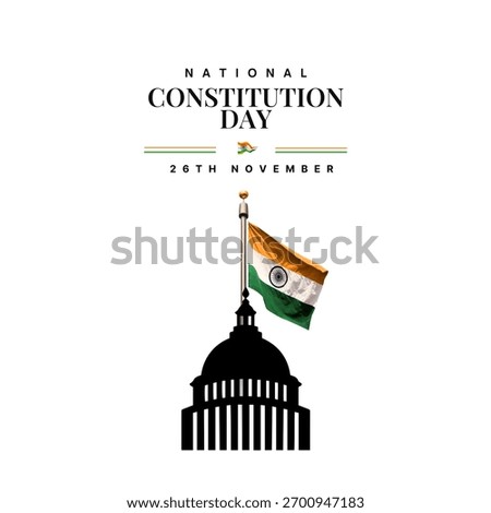 26th November- Constitution Day of India, Constitution Day of India and National Constitution Day, Indian constitution day social media post template design.