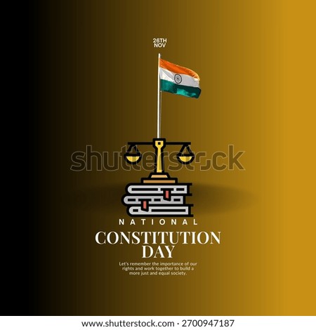 26th November- Constitution Day of India, Constitution Day of India and National Constitution Day, Indian constitution day social media post template design.