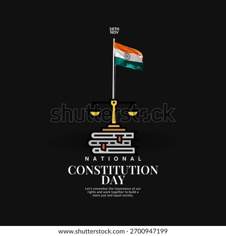 26th November- Constitution Day of India, Constitution Day of India and National Constitution Day, Indian constitution day social media post template design.
