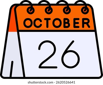 26th of October Line vector Icon Design