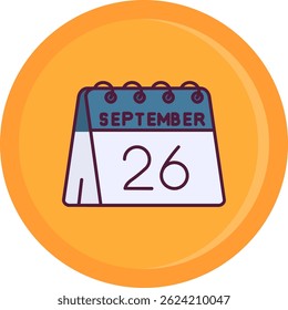 26. September Line Vektor Icon Design