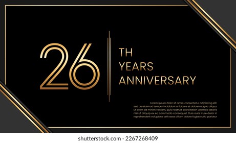 Plantilla de diseño para el 26º aniversario. ilustración de plantilla de vector