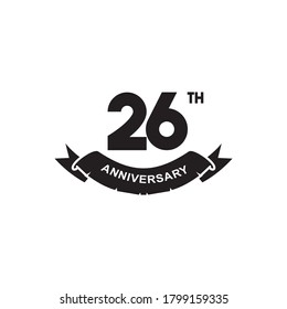 26th Year Anniversary Emblem Logo Design Stock Vector (Royalty Free ...